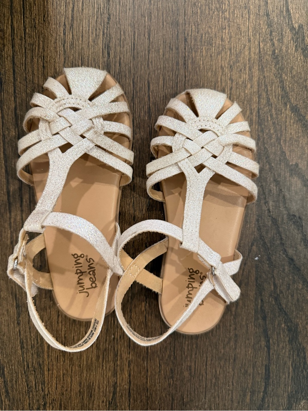 jumping beans Glitter Braided T-Strap Sandals